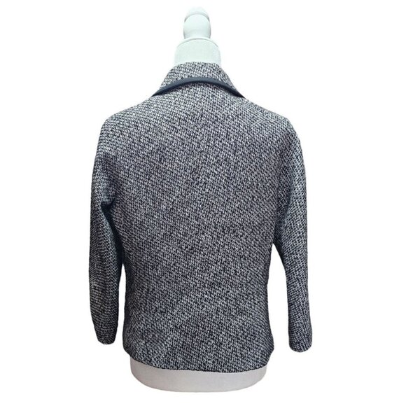 LAFAYETTE 148 tweed black white wool cashmere camel hair short jacket size 10 - Picture 6 of 12